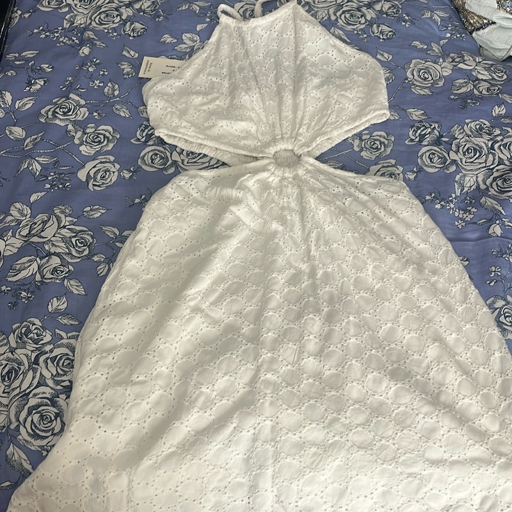 Sim and Sam | White  Cut Out Halter Dress